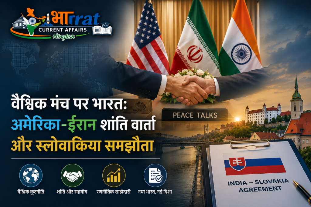 अमेरिका-ईरान शांति वार्ता और स्लोवाकिया समझौते के संदर्भ में वैश्विक मंच पर भारत की भूमिका